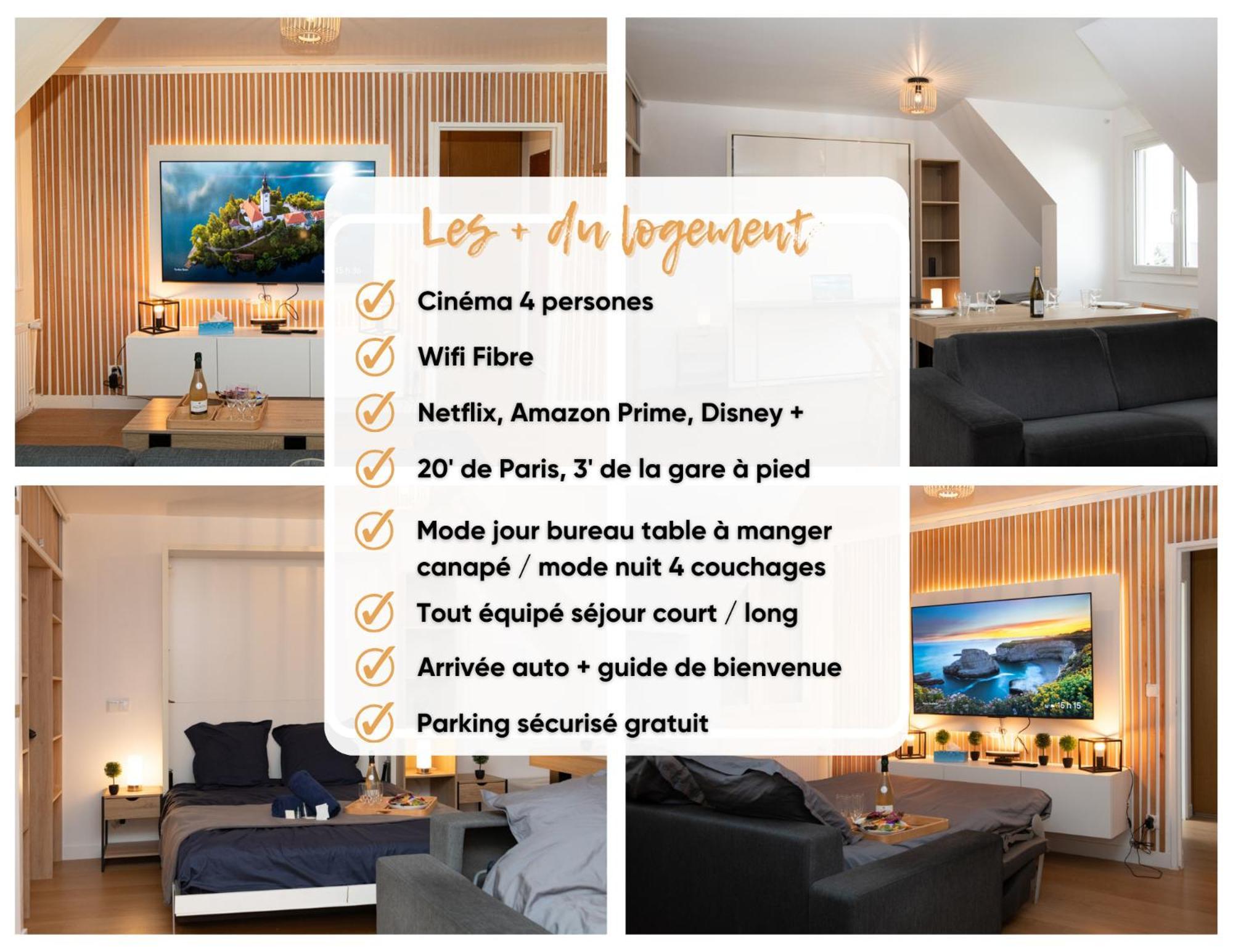 Apartment Le Cinereve L 20' Paris L Netflix L Fibre L Parking